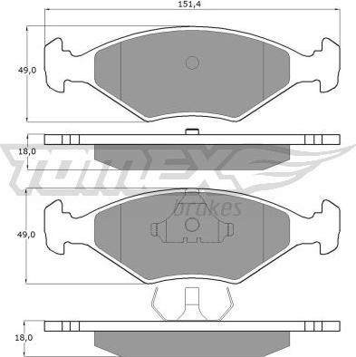 TOMEX brakes TX 10-79 - Комплект спирачно феродо, дискови спирачки vvparts.bg