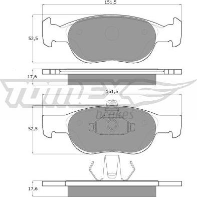 TOMEX brakes TX 10-71 - Комплект спирачно феродо, дискови спирачки vvparts.bg