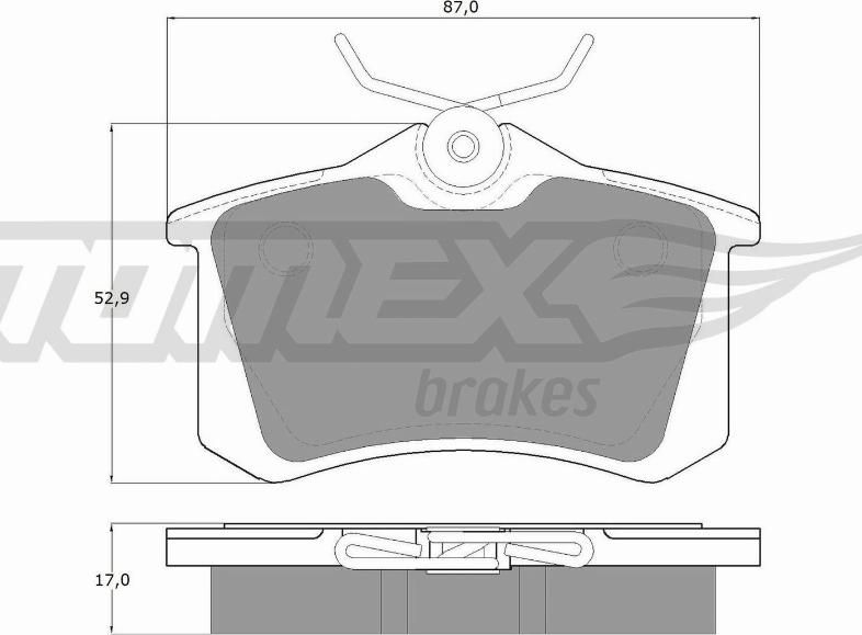 TOMEX brakes TX 10-781 - Комплект спирачно феродо, дискови спирачки vvparts.bg