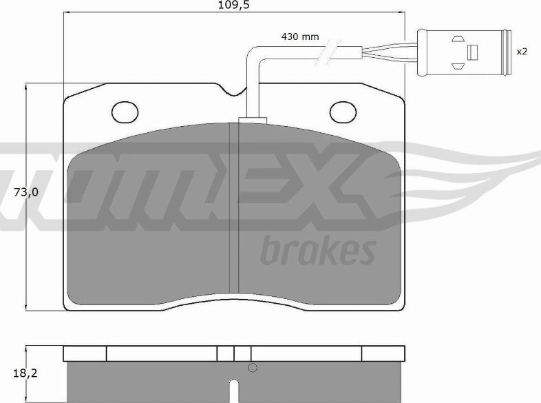 TOMEX brakes TX 11-40 - Комплект спирачно феродо, дискови спирачки vvparts.bg
