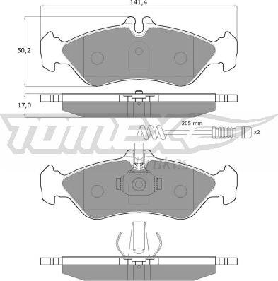 TOMEX brakes TX 11-501 - Комплект спирачно феродо, дискови спирачки vvparts.bg