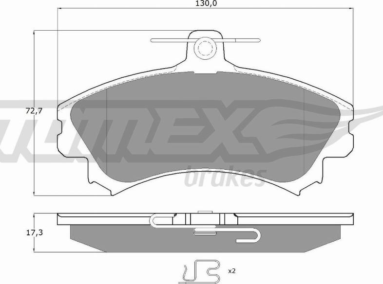 TOMEX brakes TX 11-521 - Комплект спирачно феродо, дискови спирачки vvparts.bg