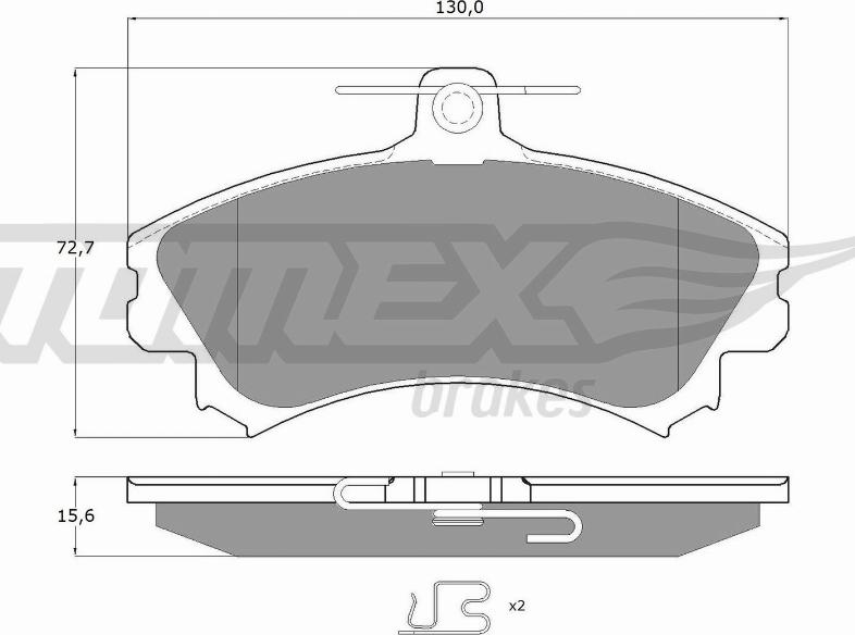 TOMEX brakes TX 11-52 - Комплект спирачно феродо, дискови спирачки vvparts.bg