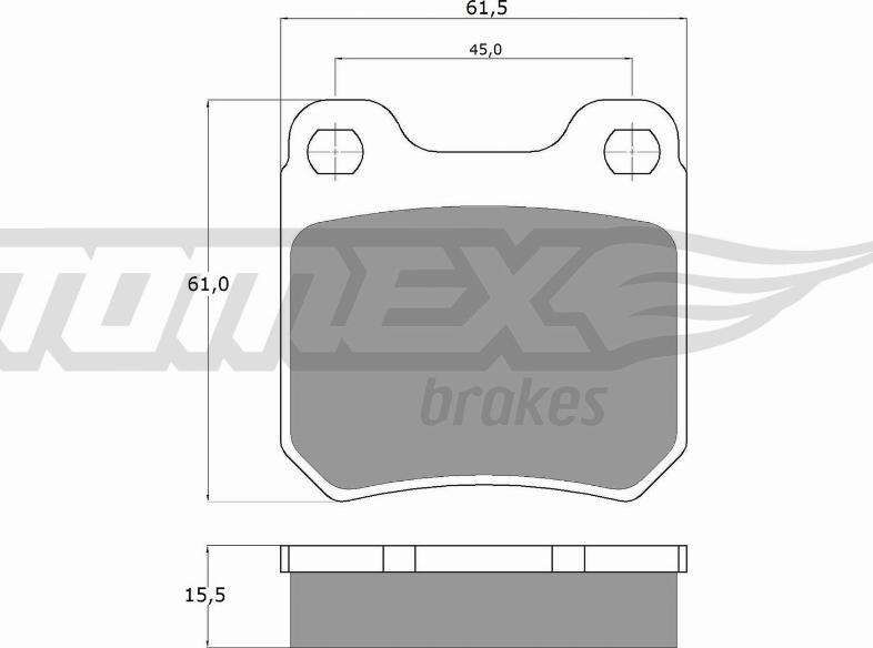 TOMEX brakes TX 11-60 - Комплект спирачно феродо, дискови спирачки vvparts.bg