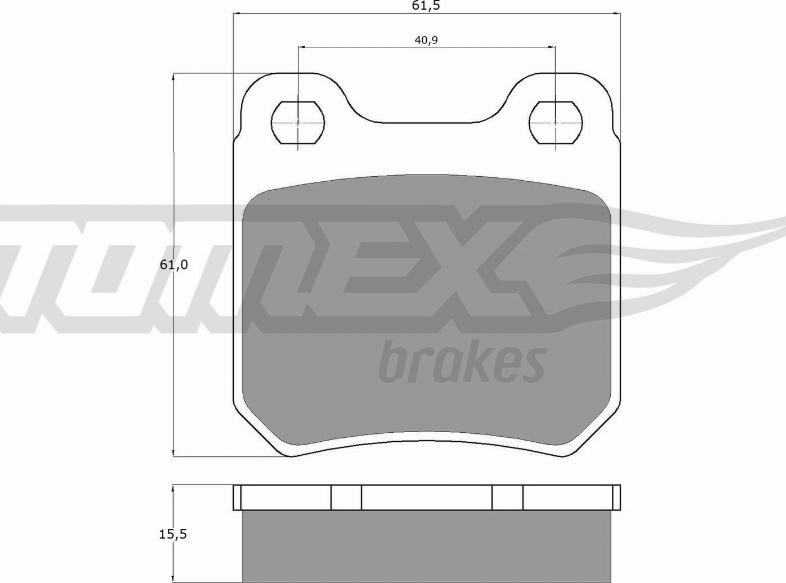 TOMEX brakes TX 11-61 - Комплект спирачно феродо, дискови спирачки vvparts.bg