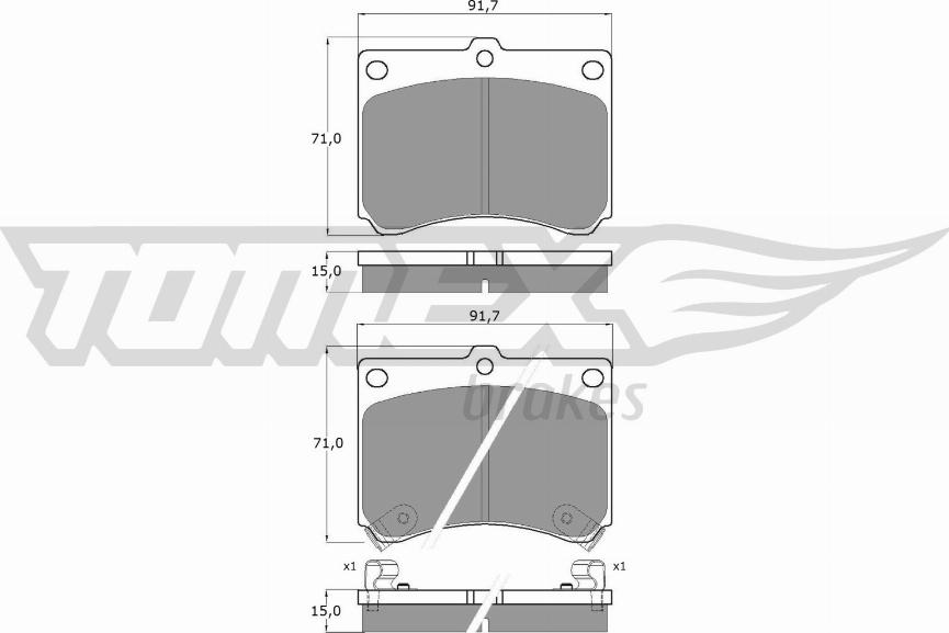 TOMEX brakes TX 11-68 - Комплект спирачно феродо, дискови спирачки vvparts.bg