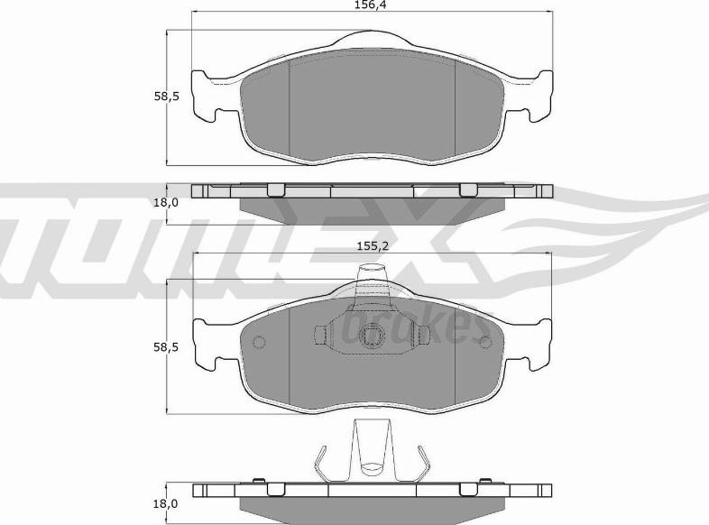 TOMEX brakes TX 11-19 - Комплект спирачно феродо, дискови спирачки vvparts.bg