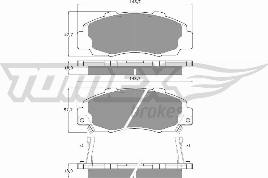 TOMEX brakes TX 11-37 - Комплект спирачно феродо, дискови спирачки vvparts.bg