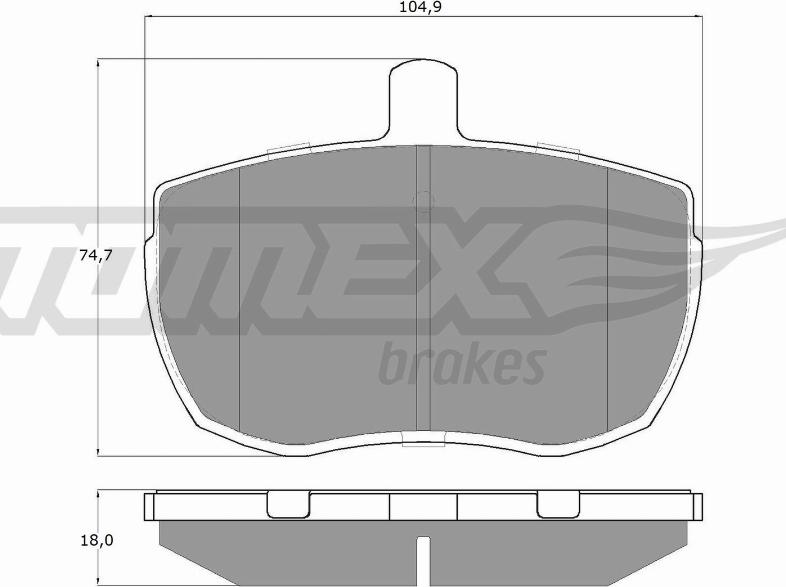 TOMEX brakes TX 11-21 - Комплект спирачно феродо, дискови спирачки vvparts.bg