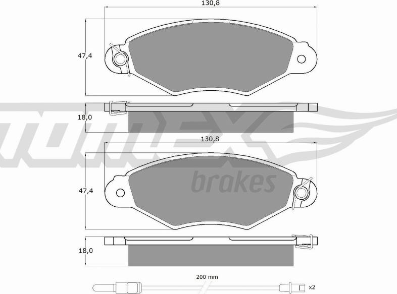 TOMEX brakes TX 11-751 - Комплект спирачно феродо, дискови спирачки vvparts.bg