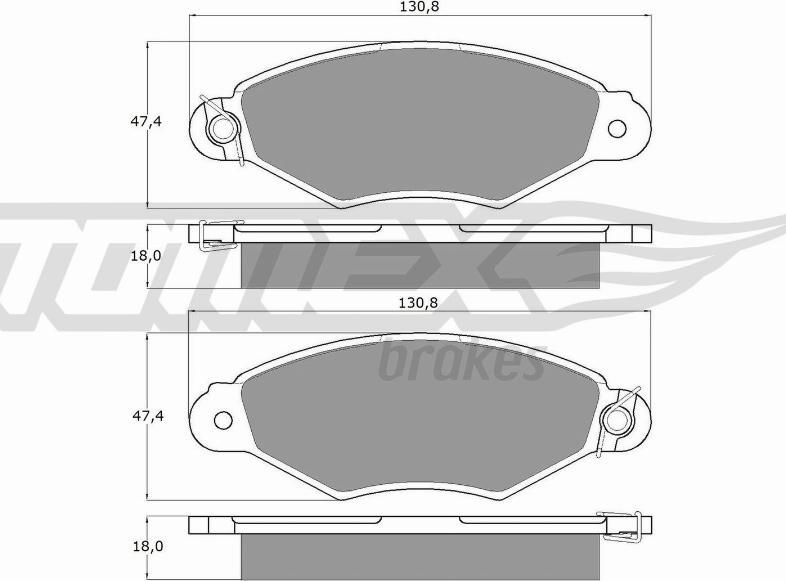 TOMEX brakes TX 11-75 - Комплект спирачно феродо, дискови спирачки vvparts.bg