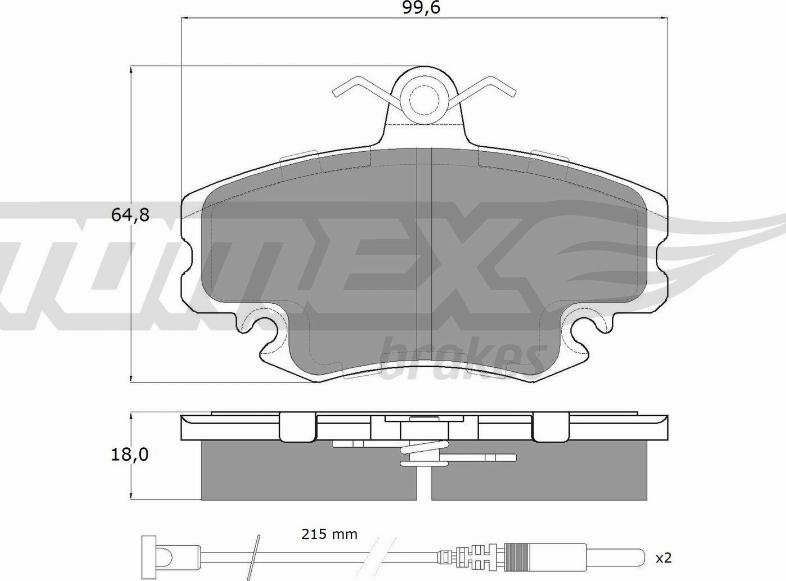 TOMEX brakes TX 11-78 - Комплект спирачно феродо, дискови спирачки vvparts.bg