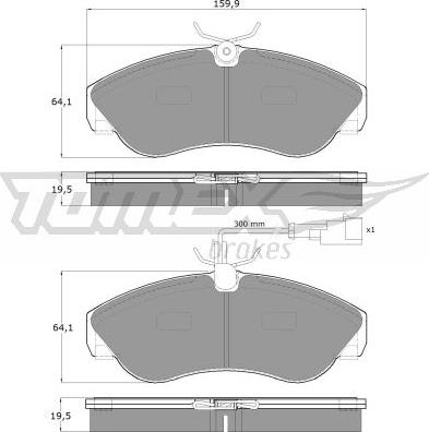 TOMEX brakes TX 11-731 - Комплект спирачно феродо, дискови спирачки vvparts.bg