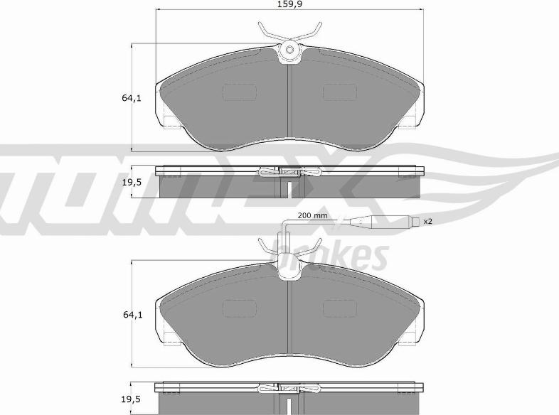 TOMEX brakes TX 11-73 - Комплект спирачно феродо, дискови спирачки vvparts.bg