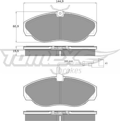 TOMEX brakes TX 11-721 - Комплект спирачно феродо, дискови спирачки vvparts.bg