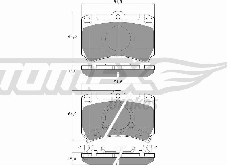 TOMEX brakes TX 11-77 - Комплект спирачно феродо, дискови спирачки vvparts.bg