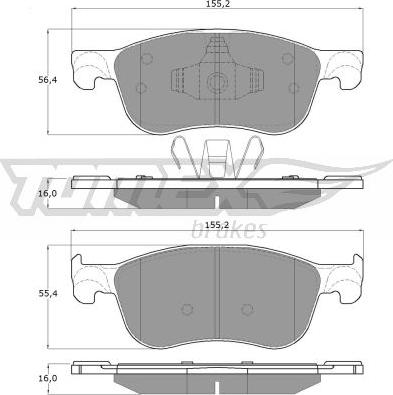 TOMEX brakes TX 18-90 - Комплект спирачно феродо, дискови спирачки vvparts.bg