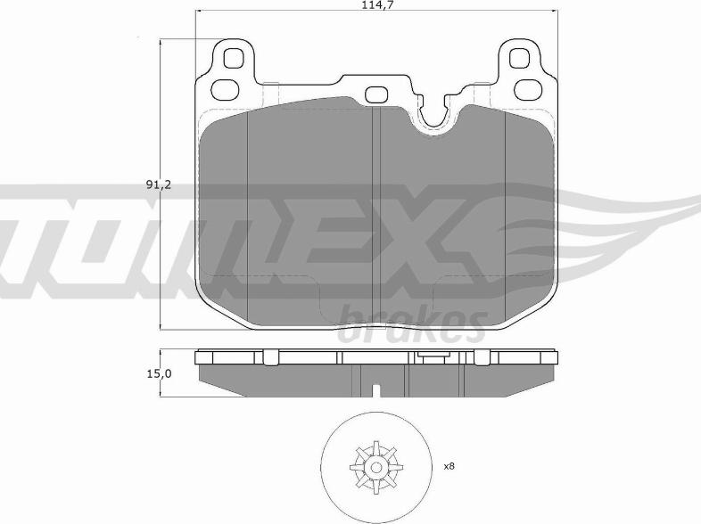 TOMEX brakes TX 18-481 - Комплект спирачно феродо, дискови спирачки vvparts.bg