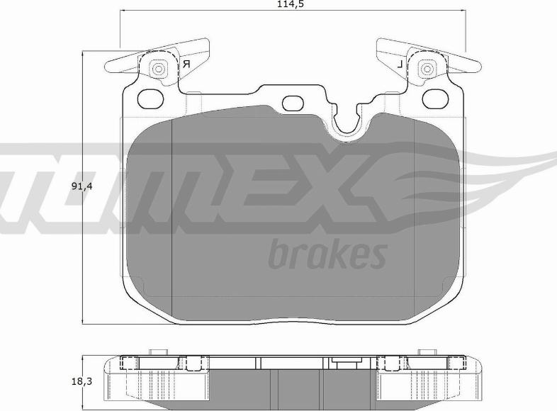 TOMEX brakes TX 18-48 - Комплект спирачно феродо, дискови спирачки vvparts.bg