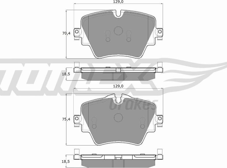 TOMEX brakes TX 18-43 - Комплект спирачно феродо, дискови спирачки vvparts.bg