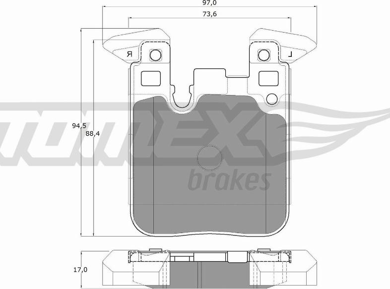 TOMEX brakes TX 18-47 - Комплект спирачно феродо, дискови спирачки vvparts.bg