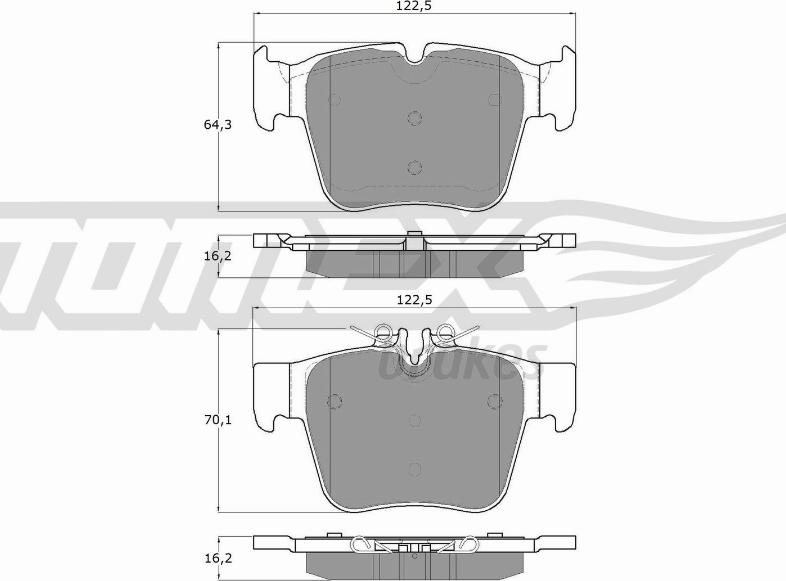 TOMEX brakes TX 18-54 - Комплект спирачно феродо, дискови спирачки vvparts.bg