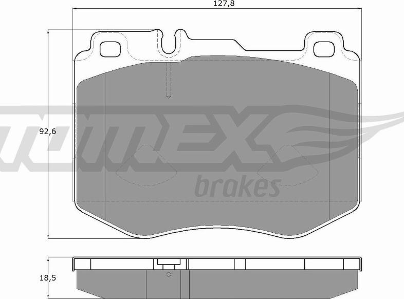 TOMEX brakes TX 18-52 - Комплект спирачно феродо, дискови спирачки vvparts.bg