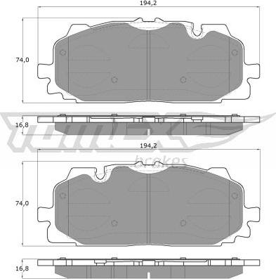 TOMEX brakes TX 18-60 - Комплект спирачно феродо, дискови спирачки vvparts.bg