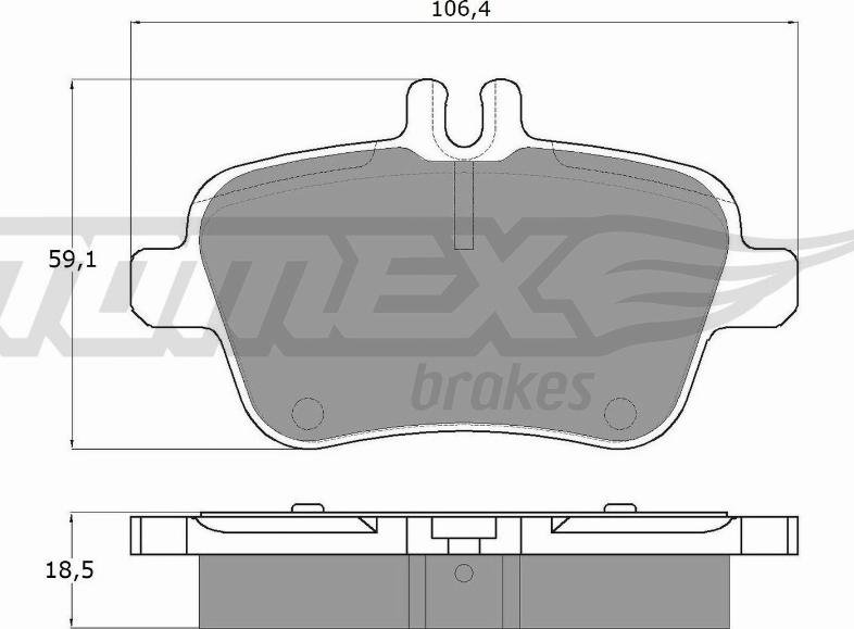 TOMEX brakes TX 18-08 - Комплект спирачно феродо, дискови спирачки vvparts.bg