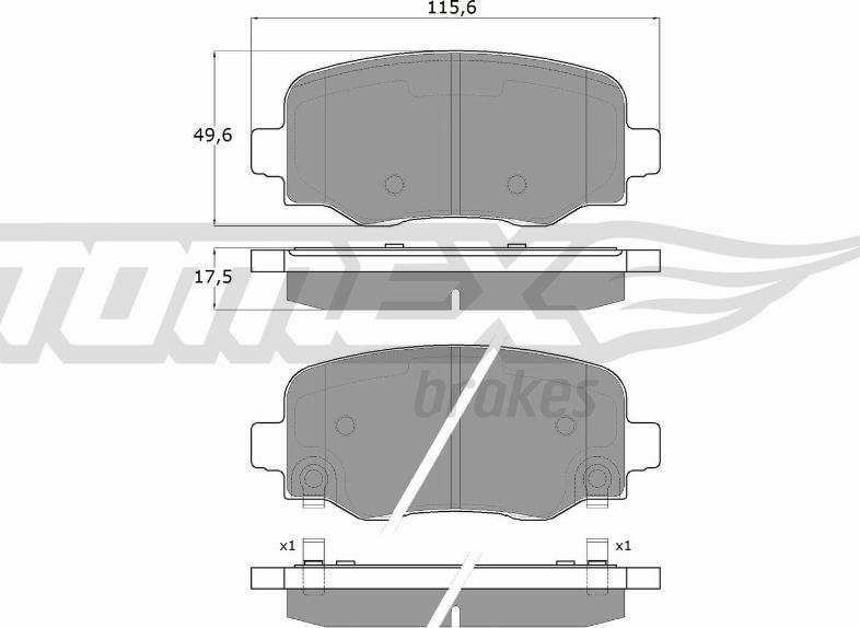 TOMEX brakes TX 18-19 - Комплект спирачно феродо, дискови спирачки vvparts.bg