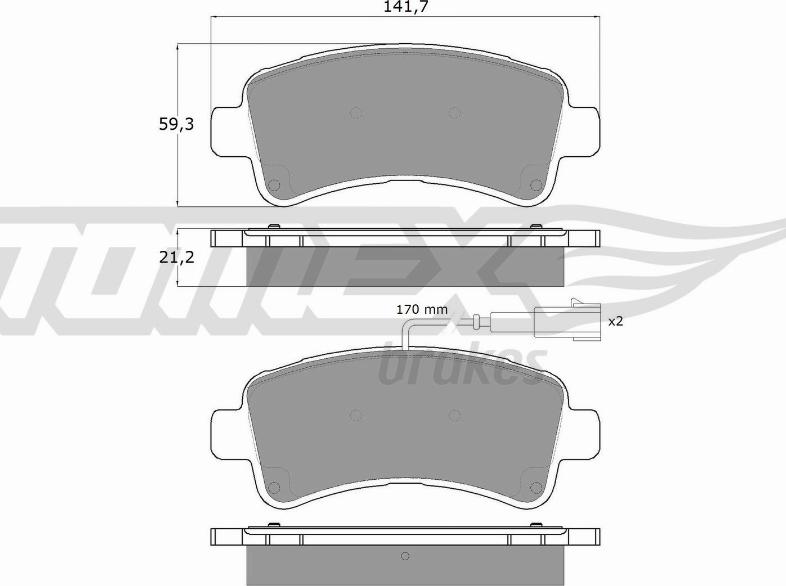 TOMEX brakes TX 18-11 - Комплект спирачно феродо, дискови спирачки vvparts.bg