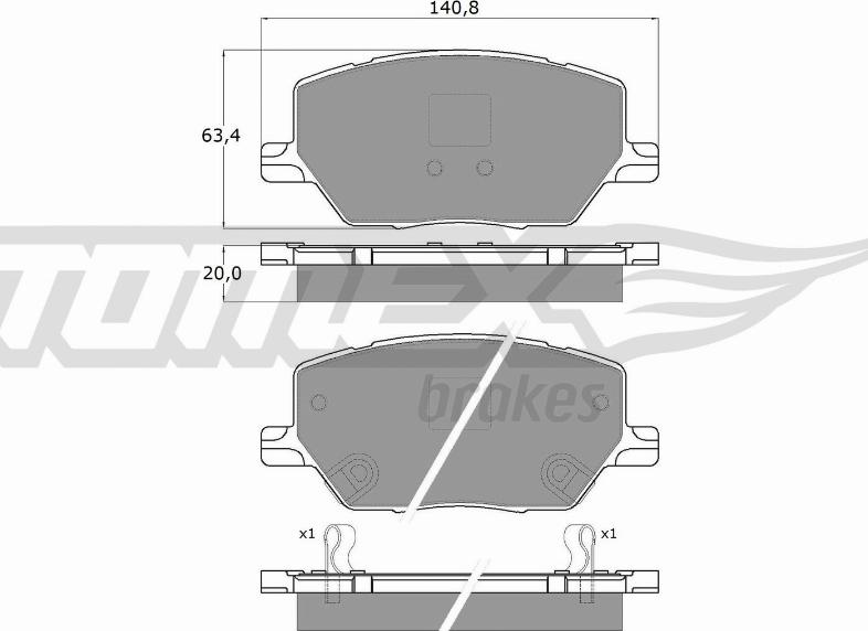 TOMEX brakes TX 18-17 - Комплект спирачно феродо, дискови спирачки vvparts.bg