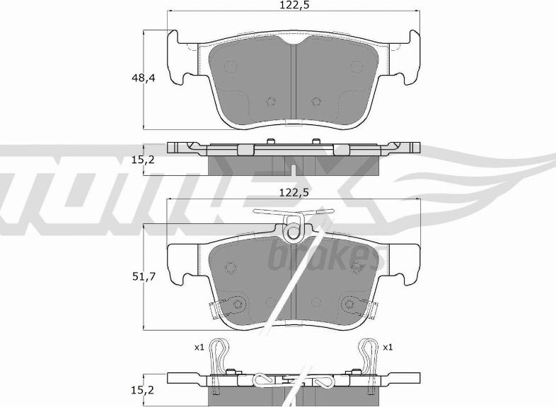 TOMEX brakes TX 18-871 - Комплект спирачно феродо, дискови спирачки vvparts.bg