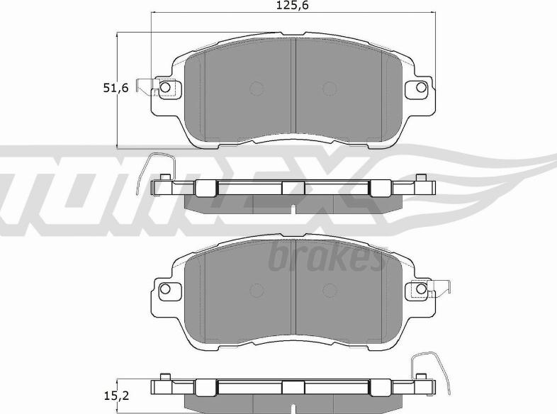 TOMEX brakes TX 18-26 - Комплект спирачно феродо, дискови спирачки vvparts.bg