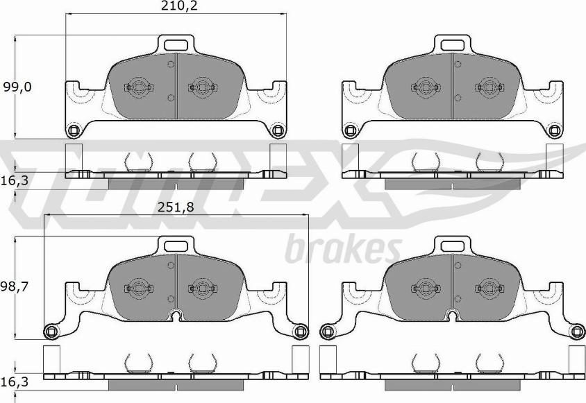 TOMEX brakes TX 18-22 - Комплект спирачно феродо, дискови спирачки vvparts.bg