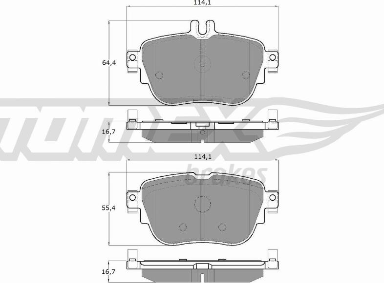 TOMEX brakes TX 18-76 - Комплект спирачно феродо, дискови спирачки vvparts.bg
