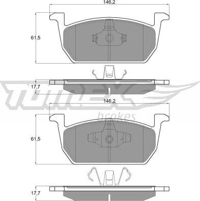 TOMEX brakes TX 18-73 - Комплект спирачно феродо, дискови спирачки vvparts.bg