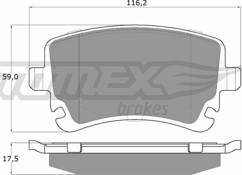 TOMEX brakes TX 13-961 - Комплект спирачно феродо, дискови спирачки vvparts.bg