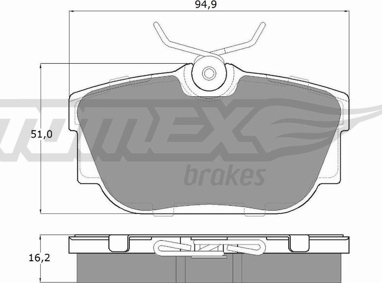 TOMEX brakes TX 13-90 - Комплект спирачно феродо, дискови спирачки vvparts.bg