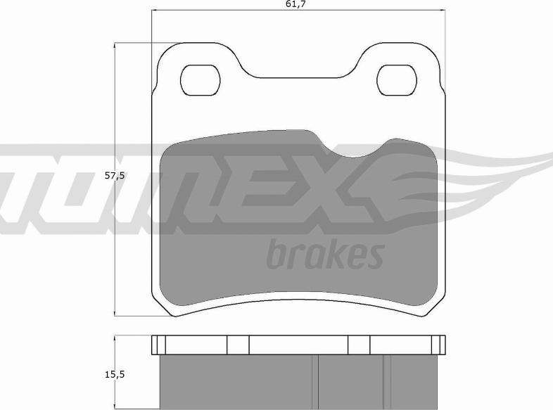 TOMEX brakes TX 13-49 - Комплект спирачно феродо, дискови спирачки vvparts.bg