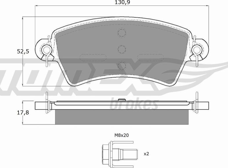 TOMEX brakes TX 13-41 - Комплект спирачно феродо, дискови спирачки vvparts.bg