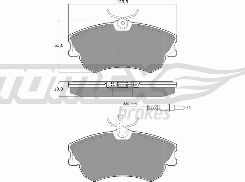 TOMEX brakes TX 13-47 - Комплект спирачно феродо, дискови спирачки vvparts.bg