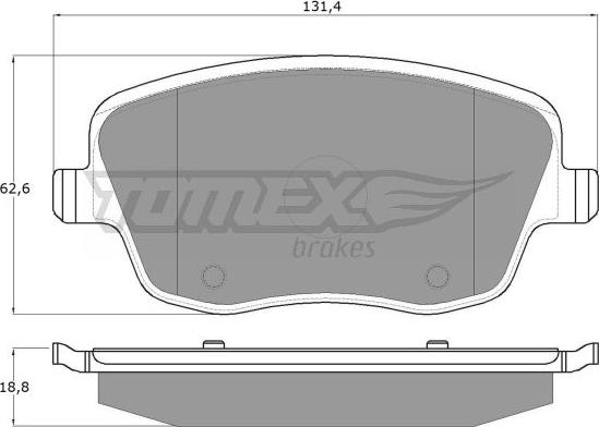 TOMEX brakes TX 13-59 - Комплект спирачно феродо, дискови спирачки vvparts.bg