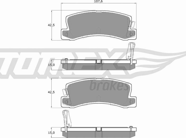 TOMEX brakes TX 13-66 - Комплект спирачно феродо, дискови спирачки vvparts.bg