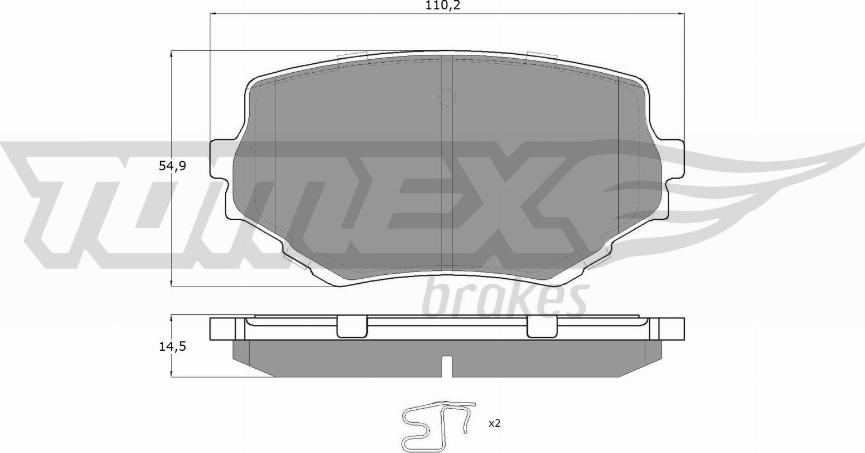 TOMEX brakes TX 13-60 - Комплект спирачно феродо, дискови спирачки vvparts.bg