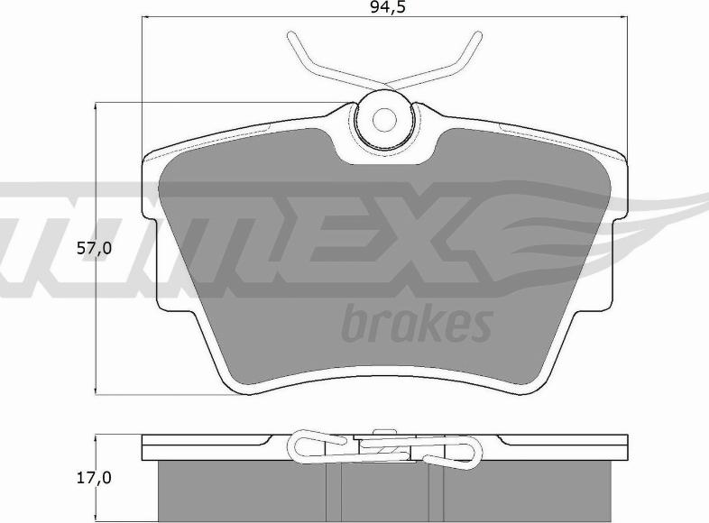 TOMEX brakes TX 13-09 - Комплект спирачно феродо, дискови спирачки vvparts.bg