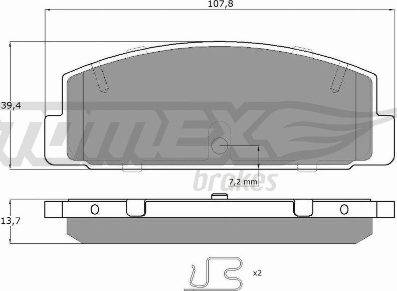 TOMEX brakes TX 13-06 - Комплект спирачно феродо, дискови спирачки vvparts.bg