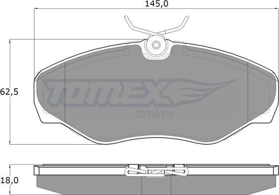 TOMEX brakes TX 13-08 - Комплект спирачно феродо, дискови спирачки vvparts.bg