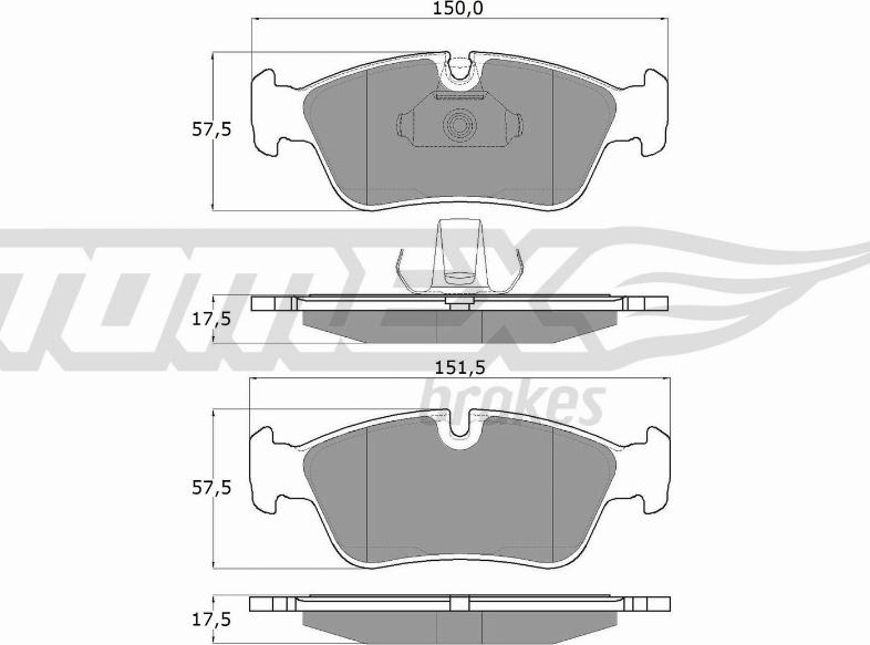 TOMEX brakes TX 13-16 - Комплект спирачно феродо, дискови спирачки vvparts.bg