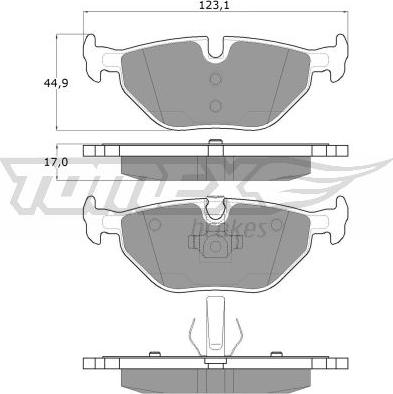 TOMEX brakes TX 13-17 - Комплект спирачно феродо, дискови спирачки vvparts.bg